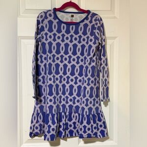 Tea Collection Girls Purple Geometric Cotton Dress Size 12